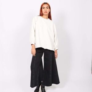 By Malene Birger Black Wide-Leg Pants Size 25” 100% Cotton